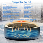 Inflatable Hot Tub Cover Round Replacement All Saluspa Intex Spa Covers Insert One Size Fits All Insulated Thermal Energy Saving Hot Tub Lid Replacement Used for Rain-Proof Snow-Proof （with Handle）