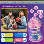 Neviss Magnesium Glycinate + Calcium Filled Gummies for Adults and Kids 4+, Kids Sleep Gummies Melatonin Free, Sugar Free Magnesium Supplement with B6 D3, L-Theanine for Zzz & Relax, Brain,Bone,Muscle