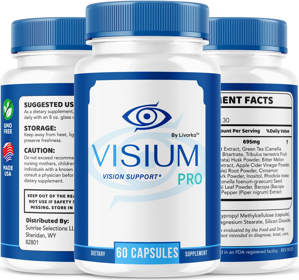 LIVORKA Visium Pro Vision Support - Official Health Supplement Capsules, Natural VisiumPro Vitamin Pills for Visual Health & Wellness, Visium Pro Reviews, 60 Capsules for 1 Month