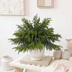 CCPanda 20 Pcs Christmas Artificial Norfolk Pine Branches 18" Real Touch