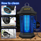 GOOTOP Bug Zapper Outdoor, Mosquito Zapper, 3 Prong Plug in Electric Fly Zapper, Mosquito Killer, Fly Traps, Flying Insects Zapper Indoor Outdoor, 4200V, ABS Plastic Outer (Black)