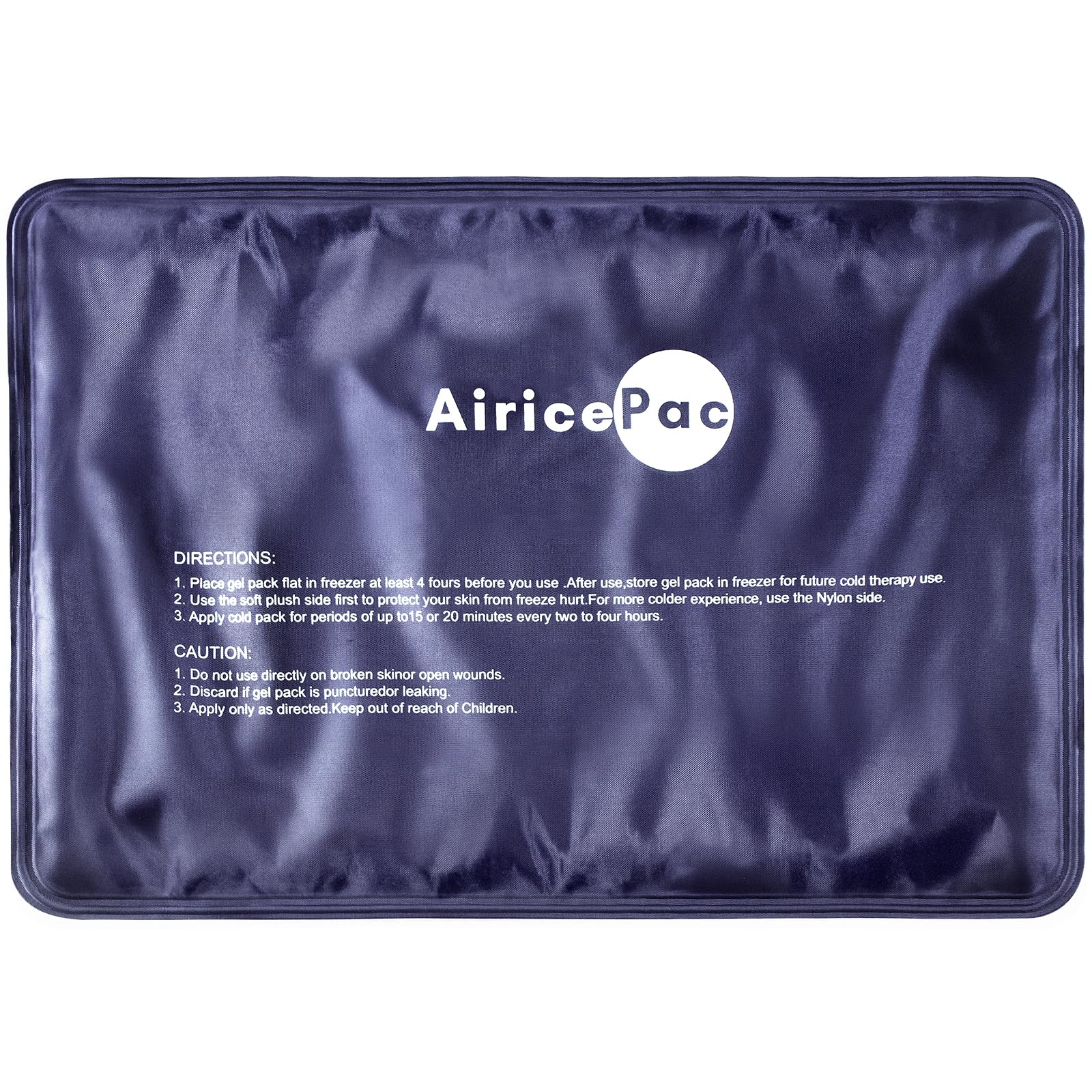 AiricePac Ice Packs for Injuries Reusable, 10”x 14”Gel Cold Pack for Knee Neck Shoulder Ankle Elbow Hip Back Pain Relief, Cold Compress Therapy for Swelling, Bruises, Surgery, 10”x 14”, Blue