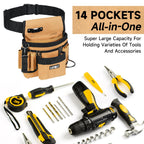 LEFOR·Z Tool Belt,14-Pockets Tool Belts for Men with Magnetic Tool Pouch