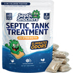 Odor Eliminating Septic Tank Treatment Pods with 2X Strength - 12 Month Supply of Septic & Sewage Cleaner - Helps Prevent Backups & Repairs - by Septic Snackers