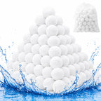 Sunwinx 3.6 LBs Pool Filter Balls for Sand Filter, Reusable Pool Sand Filter Balls, Eco-Friendly Pool Filter Media Balls for Swimming Pool, Aquarium Tank (Equals 120 LBs Pool Filter Sand, White)