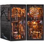 TOYQI DIY Book Nook Kit, Miniature House Dollhouse Kit for Adult and Teens, Book Nook Kits for Adults, Booknook Bookend Alley Model Build with Dust Cover