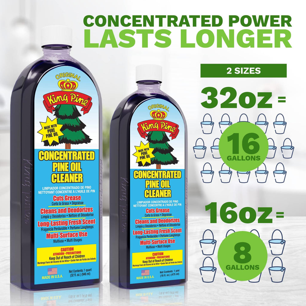 King Pine Concentrated Pine Oil Multi-Surface Cleaner Industrial Strength, Original Black, 20 Fl Oz