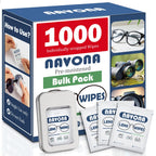 Navona Pre Moistened Lens Wipes for Eyeglasses - 1000 Count Individually Glasses Cleaner Wipes,No Scratch,No Streak Eyeglass Cleaning Wipes for Screen,Phone,Laptop,Sunglasses
