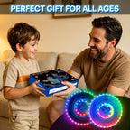 HYES 2 Pack Light up Flying Discs for Kids, 45 LEDs & 14 Lighting Modes