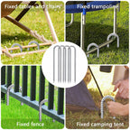 Rebar-Stakes-12-Inch-Galvanized, U Hook Trampoline Stakes 10 Pack Ground Anchors Tent Stakes Heavy Duty for Plants Anti-Rust Landscape Fabric Stakes Artificial Turf