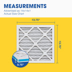 Aerostar 14x14x1 MERV 8 Air Filter, 6 Count, ACTUAL SIZE (13.75 x 13.75 x 0.75), HVAC, Air Conditioning & Furnace Filter Captures Dust, Lint & Pollen (MPR 600 / FPR 5), Made in USA