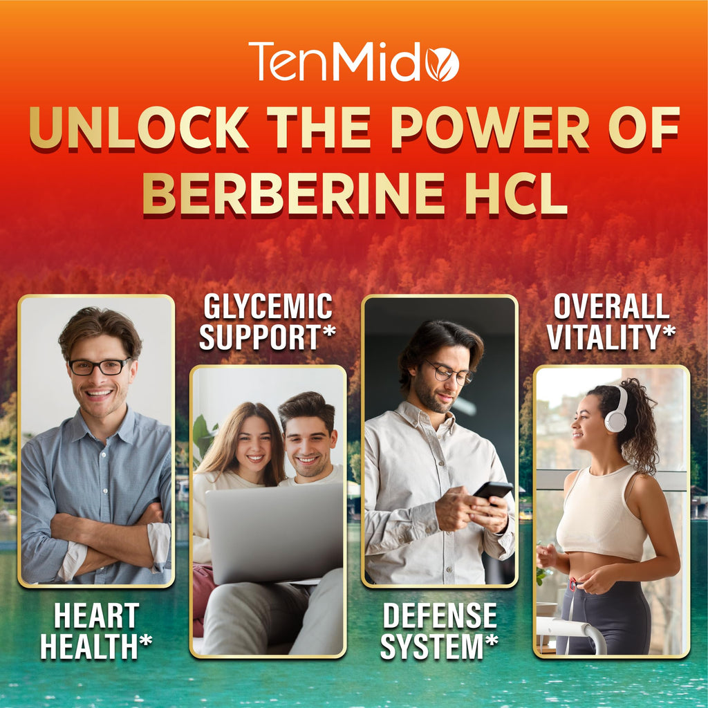 Tenmido 13in1 Berberine Liquid Drops with Chromium, Ceylon Cinnamon, Bitter Melon, Turmeric, Green Tea, Ginseng, Sylvestre, Moringa, Apple Cider Vinegar & More - 30 Days Supply - 1FL Oz
