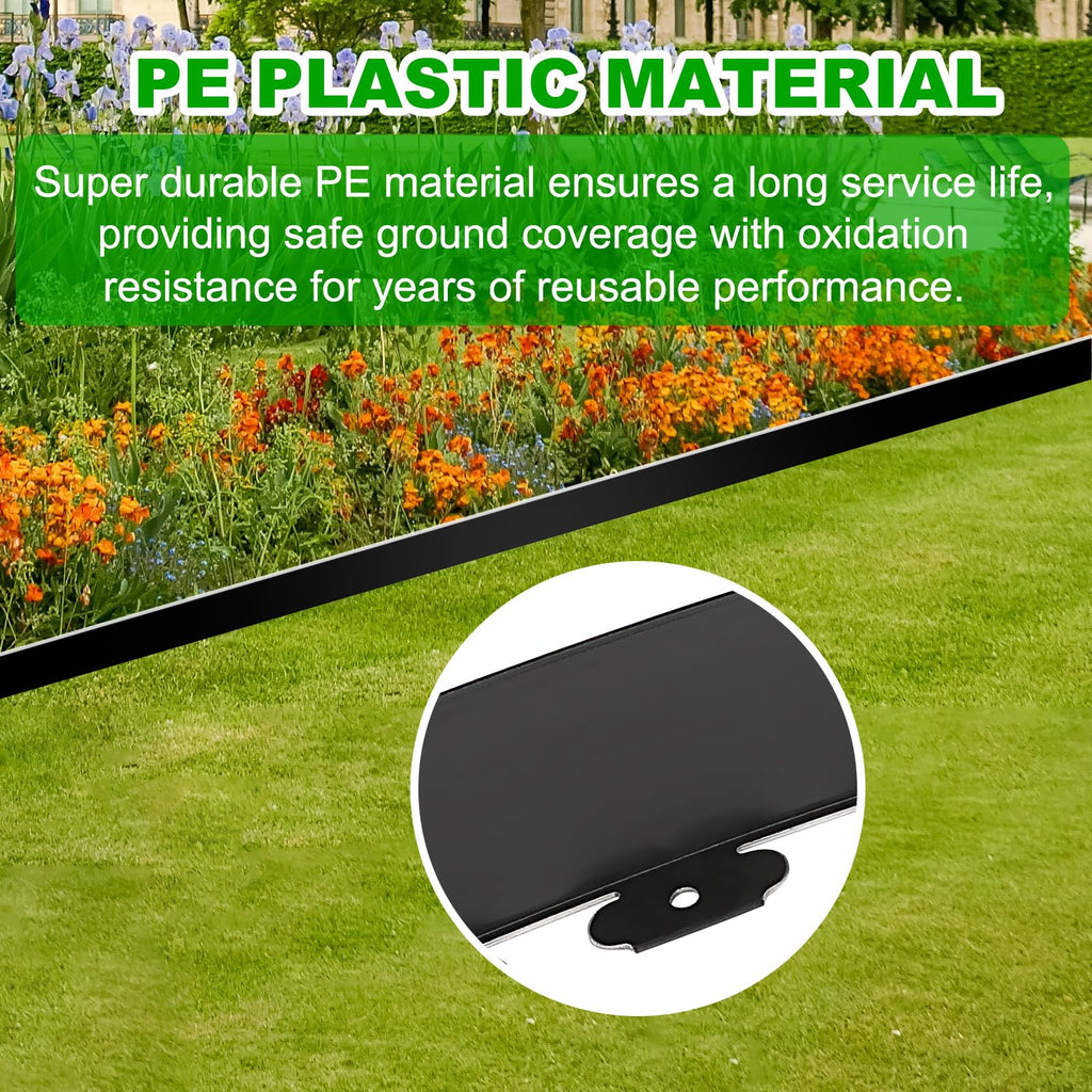 JERIA 4 Inch Tall 66 FT Garden Edging Kit with 90pcs Spikes, Plastic Edging for Landscaping