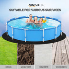 VINGLI 15 FT Pool Pad for Above Ground Pool, Upgraded Extra Thick Swimming Pool Liner Pad 15 FT Round, Prevent Punctures Weed Barrier, Under Pool Mat Pool Protection, Black