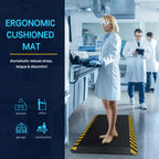 FEATOL Anti Fatigue Mat Industrial, Ergonomic Standing Floor Mat for Work for Stand -Safety Support for Leg & Back Pain(Yellow Border, 20" x 39", 1PC)
