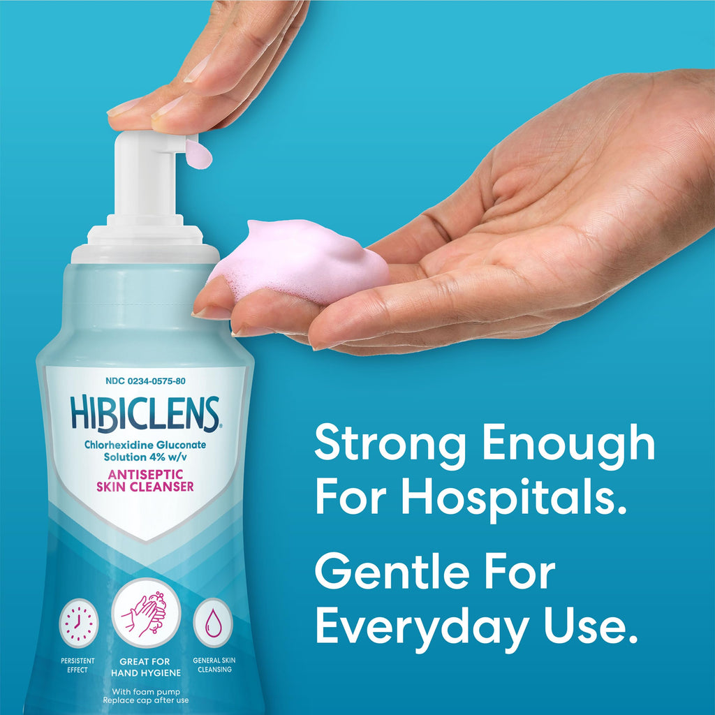 Hibiclens – Antimicrobial and Antiseptic Soap and Skin Cleanser – 8 oz with Foaming Pump – for Home and Hospital – 4% CHG