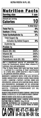 Monster Energy Ultra Fiesta Mango, Sugar Free Energy Drink, 16 Ounce
