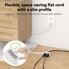 BN-LINK 3-Outlet Indoor Extension Cord, 6/9/12 ft Variety 3-Pack, 16/2 SPT-2, 2 Prong Polarized Plug, White Household Power Cord for Home, Office & Holiday Decorations