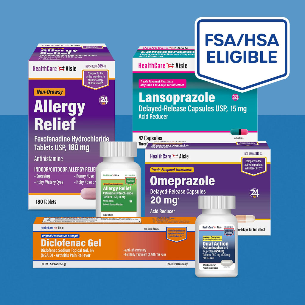 HealthCareAisle Allergy Relief - Cetirizine Hydrochloride Tablets USP, 10 mg - 500 Tablets - Original Prescription Strength Allergy Medication, 24-Hour Relief