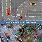 Pokiiulk 9 Pack Road Base Pates for Building, Compatible with Lego Classic Bricks, 10” x 10” Baseplates Fits for Lego Roads, Road Base Plates for City Sets (Attached DIY Stickers)