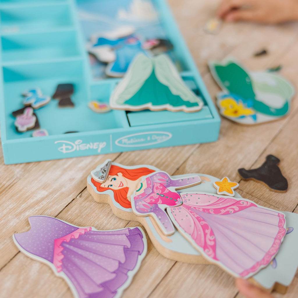 Melissa & Doug Disney Ariel Magnetic Dress-Up Wooden Doll Pretend Play Set (30+ pcs)