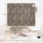 Deepsoon Heating Pad,Electric Heating Pads for Back,Neck,Moist Heating Pad for Abdomen Shoulder Knee Legs,Dry/Moist Heat&Auto Shut Off,Mother's Day Birthday for Men and Women,Leopard Print,24x20 Inch