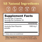 Dragon Herbs Deer Placenta Capsules | Deer Placenta Supplement to Support Vitality & Wellness | All Natural Ingredients, Non-GMO (60 Capsules, 500 mg Per Capsule)
