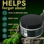 Terramed Just Think Comfort Antifungal Body Scrub with Tea Tree Oil – Exfoliating Body Wash for Women & Men – Soothes Itchy Skin, Rashes, Acne, Warts & Insects Bites – 12 Fl oz with Scrubber Brush