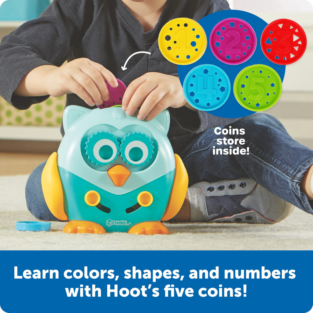 Learning Resources Hoot The Fine Motor Owl - 6 Pieces, Ages 18+ Months Toddler Learning Toys, Fine Motor and Sensory Toys for Toddlers, Educational Toys for Toddlers