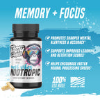 Nootropic Brain Supplement for Memory and Focus - Vitamin for Mental Health & Brain Health with L-Theanine, Rhodiola Rosea & Phosphatidylserine - Memory, Mental Clarity & Cognitive Improvement - 60 Ct
