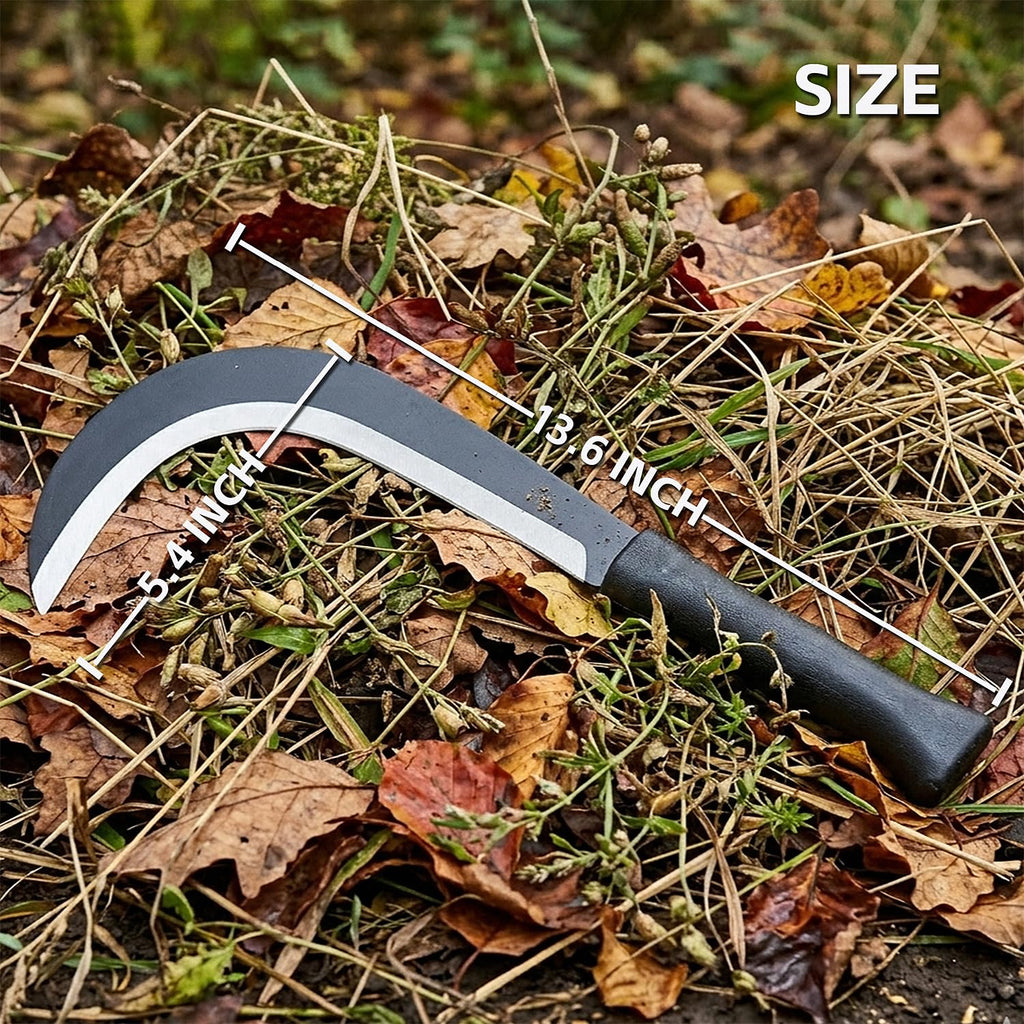 LOZHGO Machete Sickle Garden Tool Brush Clearing Machetes with Carbon Steel - Weeding Sickle Machete for Yard Work,Camping,Gardening