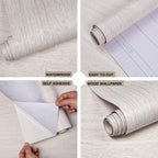 Lativo White Wood Contact Paper for Cabinets/Drawers Wood Grain Peel and Stick Wallpaper for Furniture Kitchen Shelf Liner Self-Adhesive Wallpaper Vinyl Waterproof Easy to Install/Clean17.7inW 630inL