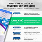 PUREPLUS 5 Micron 10" x 4.5" Whole House Pleated Sediment Filter for Well Water, Replacement Cartridge for GE FXHSC, Culligan R50-BBSA, Pentek R50-BB, DuPont WFHDC3001, W50PEHD, GXWH40L, 2Pack