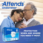 Attends Adult Absorbent Underwear, Large [72 Count] - Maximum Absorbency for Men and Women - Disposable Pull-On Diapers with Tear-Away Sides and Breathable Waistband - AP0730