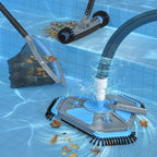 UIRWAY 3-in-1 Deluxe Swimming Pool Cleaning Kit - Includes Upgrade Heavy Duty Triangular Pool Vacuum Head, Detachable Brush, Deep Leaf Skimmer Net Inground & Above Ground Pools Cleaning(No Pole)