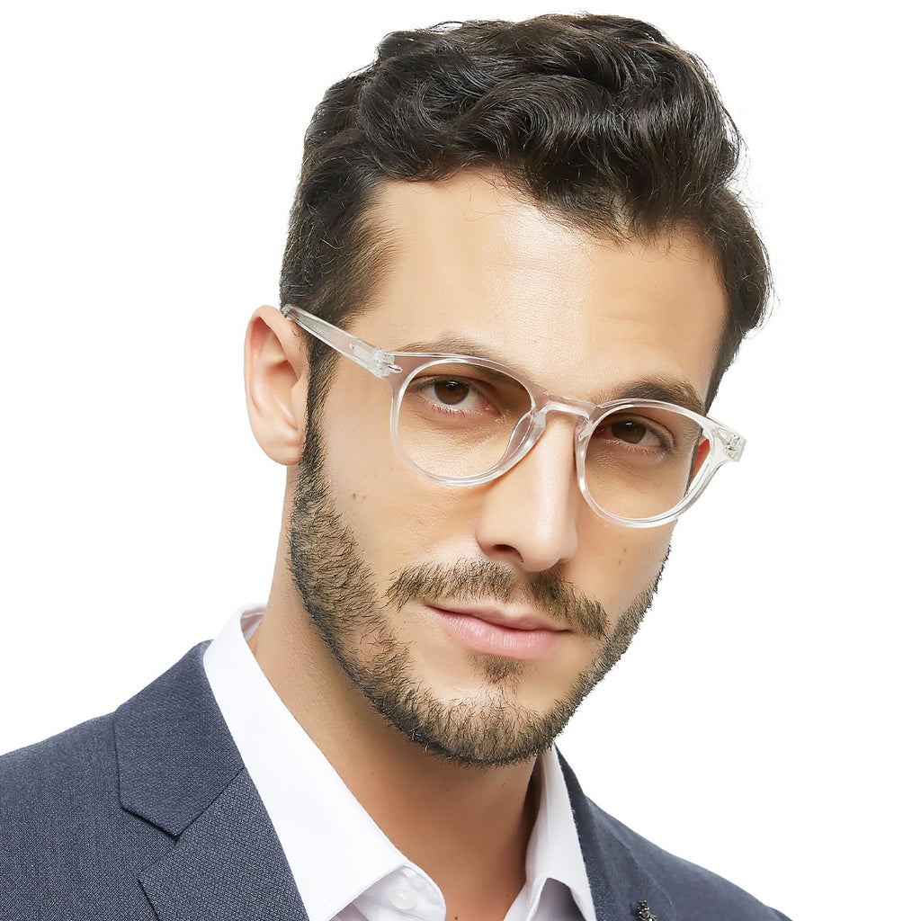 OCCI CHIARI Stylish Round Reading glasses Men 1.5x Lightweight Clear Readers for Narrow face(1.0 1.25 1.5 1.75 2.0 2.25 2.5 2.75 3.0 3.5 4.0 5.0 6.0)