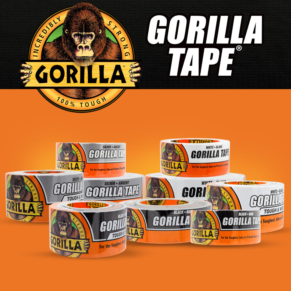 Gorilla Tape Tough & Wide, Silver Tape, 2.88" x 25 yd (Pack of 4) - Heavy Duty and Weather Resistant for Indoor or Outdoor
