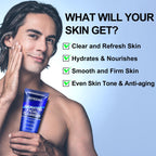 Skin Care for Men, Hydrate, Firm, Anti-Aging & Wrinkle Mens Self Care Facial Face Routine Kit,Birthday Valentines Gift Baskets for Young Men Him Teen Boy Dad Boyfriend Husband Christmas Gifts Ideas