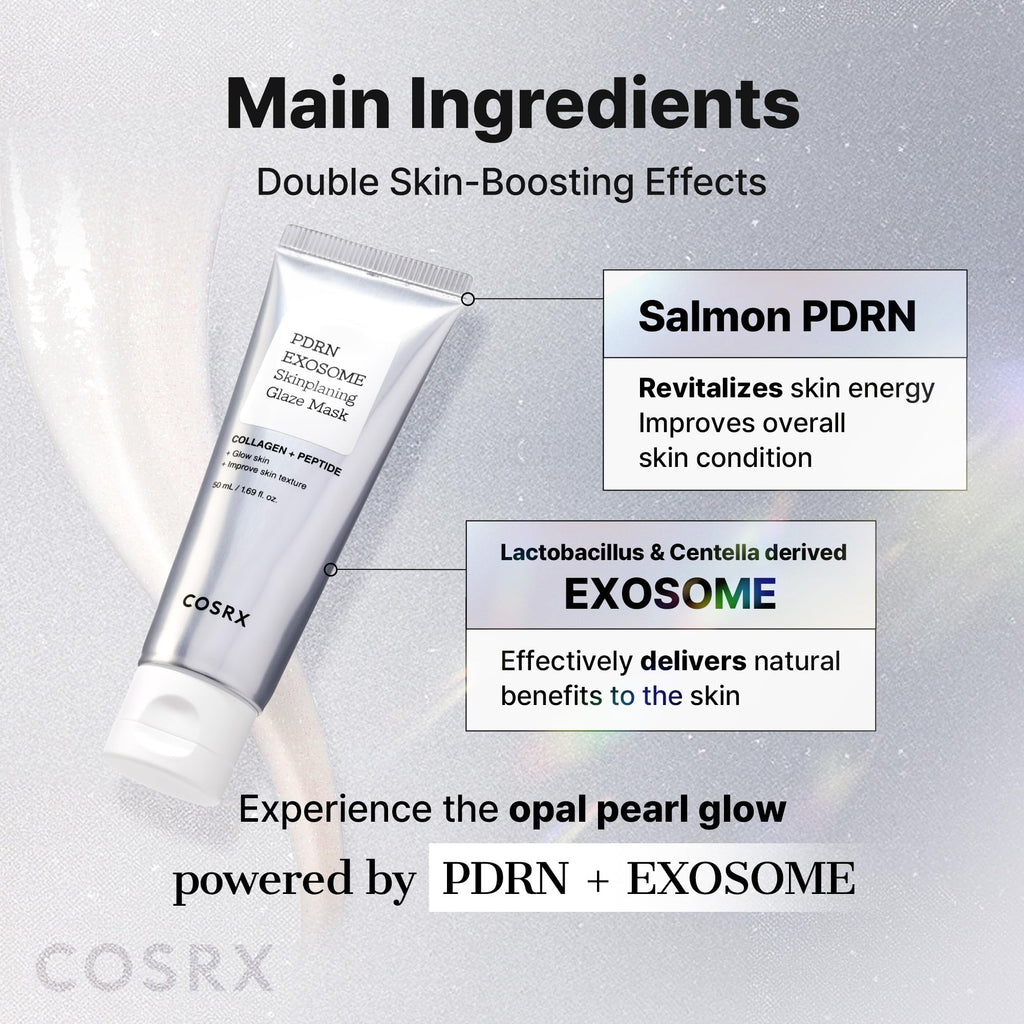 COSRX PDRN Exosome Skinplaning Glaze Mask for Face with Salmon DNA PDRN & Exosome, Overnight Wrapping Mask for Glass Skin, 1.69 fl. Oz, Korean Skin Care