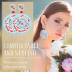 Hicarer 6 Pair Boho Rattan Earrings for Women,Cute Series