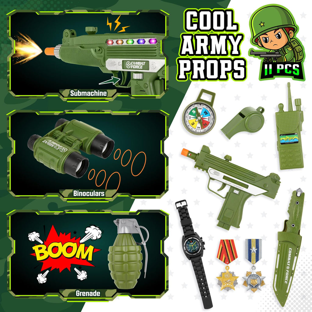 GIFTINBOX Army Costume for Boys, 15PCS Military Boys Halloween Costume