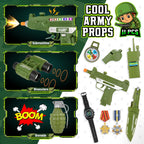 GIFTINBOX Army Costume for Boys, 15PCS Military Boys Halloween Costume