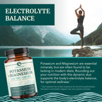 Potassium Magnesium Supplement | High Strength Electrolyte Balance for Heart Health & Muscle Support | 400 MG Potassium + 400 MG Magnesium | Energy, Bone Health, Sleep & Mood Support | 90 Ct.