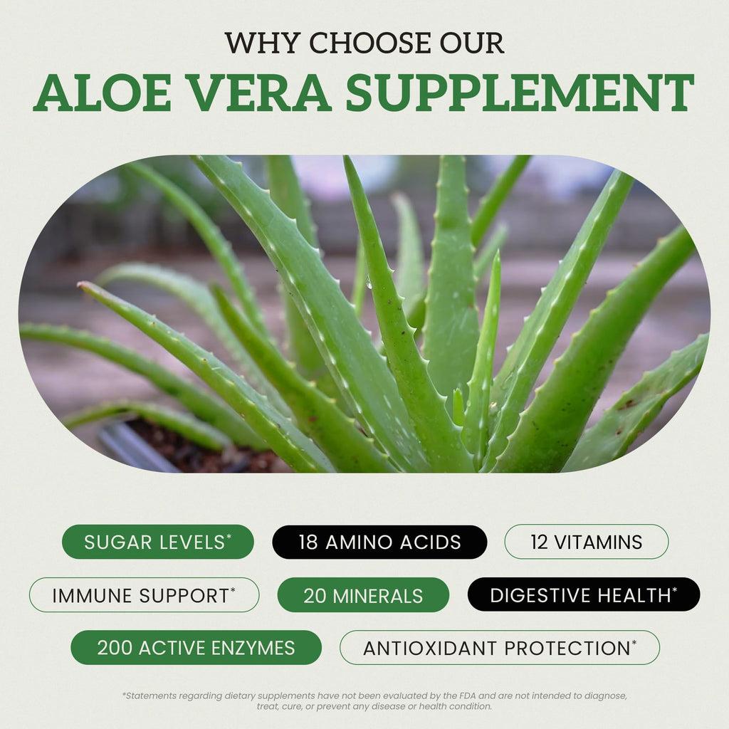 Aloe Vera Supplement | Made with Organic Ingredients | RAW All Natural | Non-GMO
