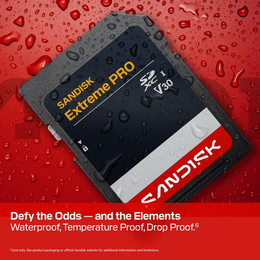 SanDisk 128GB Extreme PRO SD UHS-I Card, Up to 250MB/s Read and 120MB/s Write, 4K UHD, Full HD, U3, V30, SDSDXXJ-128G-GSCIN