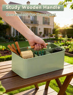 Candco Gardening Tool Caddy, Wooden Handle and 4 Compartments