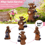 Tiejiajiang Solar Highland Cow Decor - Resin Cow Statue with Solar Lantern