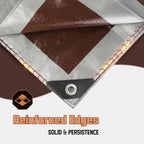 20 x 30 FT Waterproof Heavy Duty Tarp, 10 Mil Thick, Outdoor Furniture Covers, Plastic Insulated Tarpaulin for Camping Tent Roof Boat Patio Pool Cover, Large & Small Multi-Size Tarps, Silver/Brown