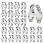 AYMMIC 25 Pcs 1/2" M13 Wire Rope Clip Cable Clamps, Galvanized U-Bolt Saddle Fasteners for Fixed Tent Rope, Wire Rope, Wire Cable, Clothes Lines