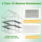 SUNGIFT Walk-in Greenhouse, 57 x 61 x 80 in, 3 Tiers 10 Shelves